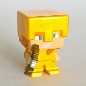 Minecraft Mini Figure Alex with Gold Armor Golden 1" Stop Motion Action Figurine
